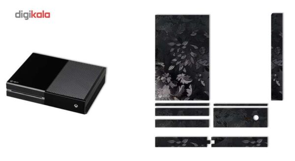 برچسب ماهوت مدل Black Wild-flower Texture مناسب برای کنسول بازی Xbox One