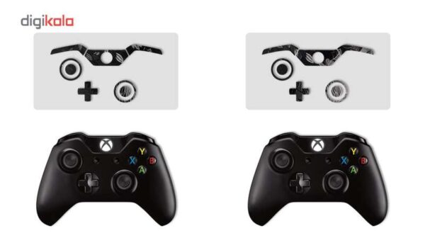 برچسب ماهوت مدل Black Wild-flower Texture مناسب برای کنسول بازی Xbox One