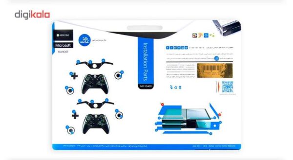 برچسب ماهوت مدل Black Wild-flower Texture مناسب برای کنسول بازی Xbox One