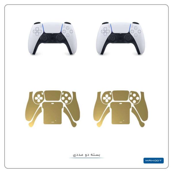برچسب دسته بازی PS5 ماهوت مدل Matte-Gold بسته دو عددی