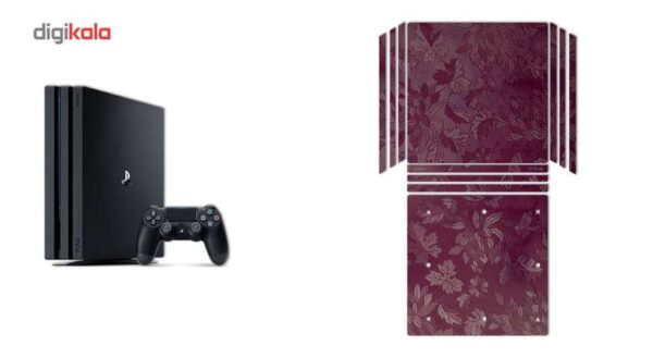 برچسب ماهوت مدلRed Wild-flower Texture مناسب برای کنسول بازیPS4 Pro