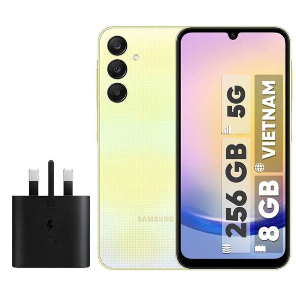 گوشی موبایل سامسونگ مدل Galaxy A25 دو سیم کارت ظرفیت 256 گیگابایت و رم 8 گیگابایت به همراه شارژر سامسونگ - ویتنام