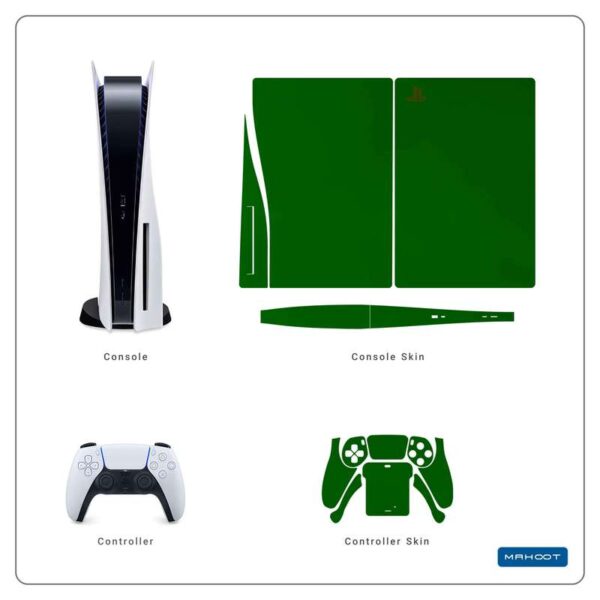 برچسب کنسول و دسته بازی PS5 ماهوت مدل Metallic-Green