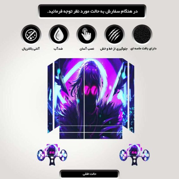 برچسب پلی استیشن ۴ مدل ps4 fat طرح evelynn league of legends کد PS-1015