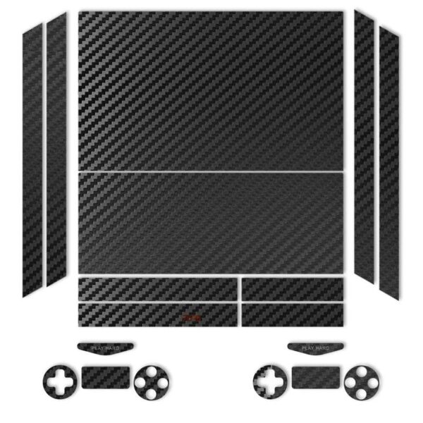 برچسب ماهوت مدلBlack Carbon-fiber Texture مناسب برای کنسول بازی PS4