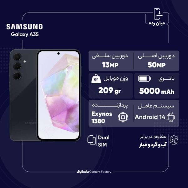 گوشی موبایل سامسونگ مدل Galaxy A35 دو سیم کارت ظرفیت 128 گیگابایت رم 8 گیگابایت - ویتنام