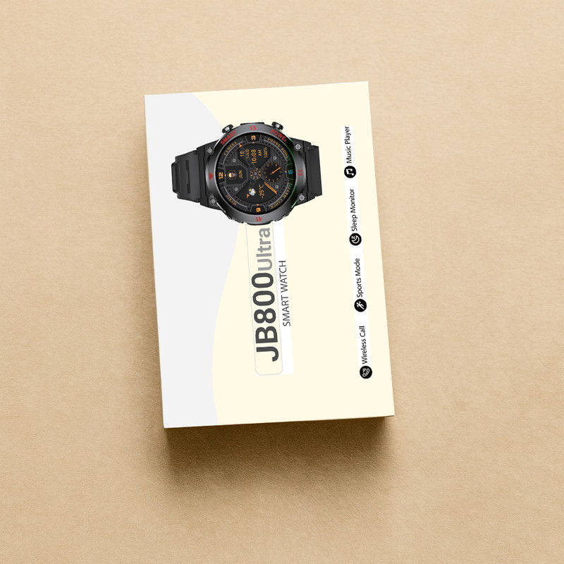 ساعت هوشمند 48 میلی متری مدل JB800 ULTRA با بند سیلیکونی