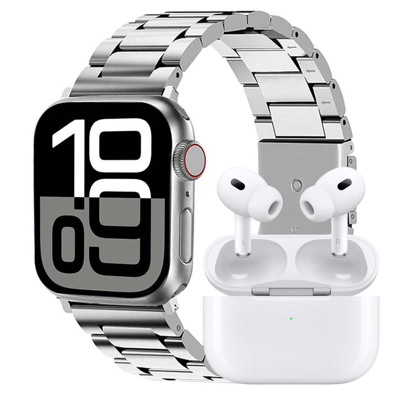 ساعت هوشمند ورنا مدل W46 Max مجموعه هفت بندی به همراه هندزفری ایرپادپرو