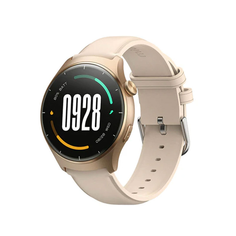 ساعت هوشمند میبرو مدل Watch Lite 3 مناسب برای ورزش، روزمره، رسمی، دارای قابلیتهای صفحه نمایش رنگی و لمسی، قابلیت مکالمه از طریق بلوتوث، بند چرم، فرم صفحه دایره