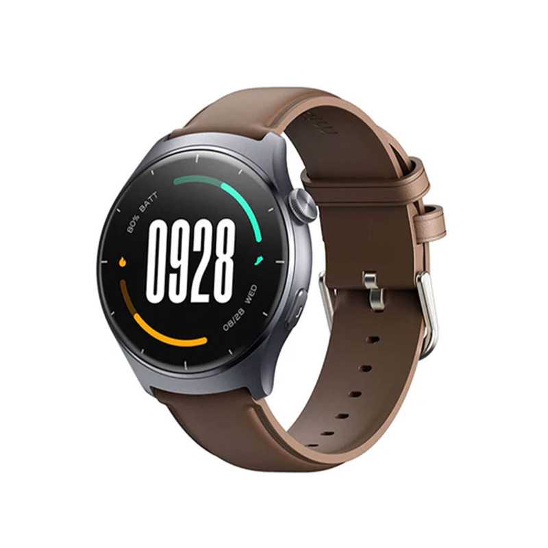 ساعت هوشمند میبرو مدل Watch Lite 3 مناسب برای ورزش، روزمره، رسمی، دارای قابلیتهای صفحه نمایش رنگی و لمسی، قابلیت مکالمه از طریق بلوتوث، بند چرم، فرم صفحه دایره